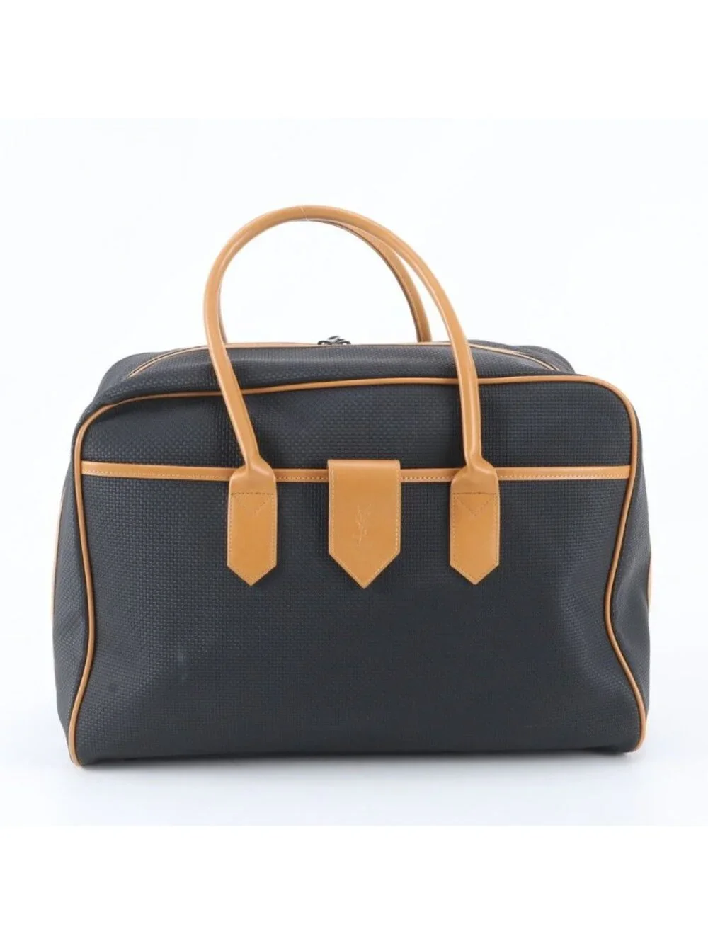 Saint Laurent YSL Boston Bag Tote Carry Leather Black